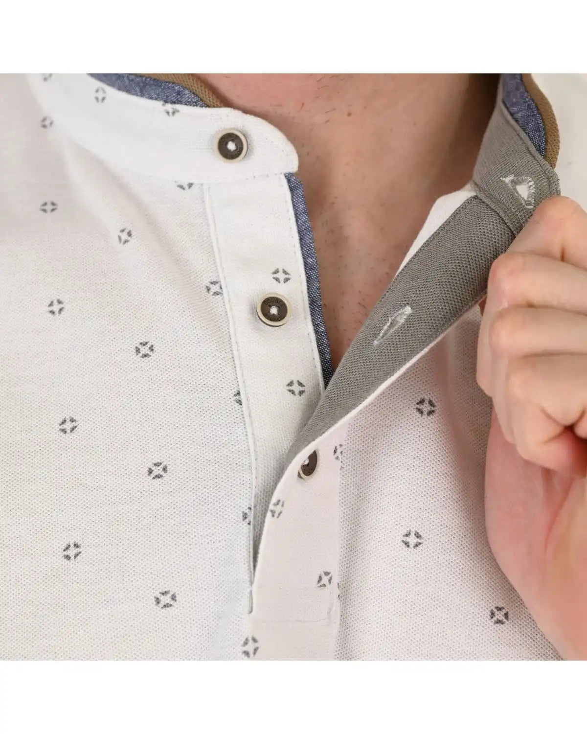 Pánské polo triko s límečkem s potiskem Double Urban Outfitters PS-3082 bílá
