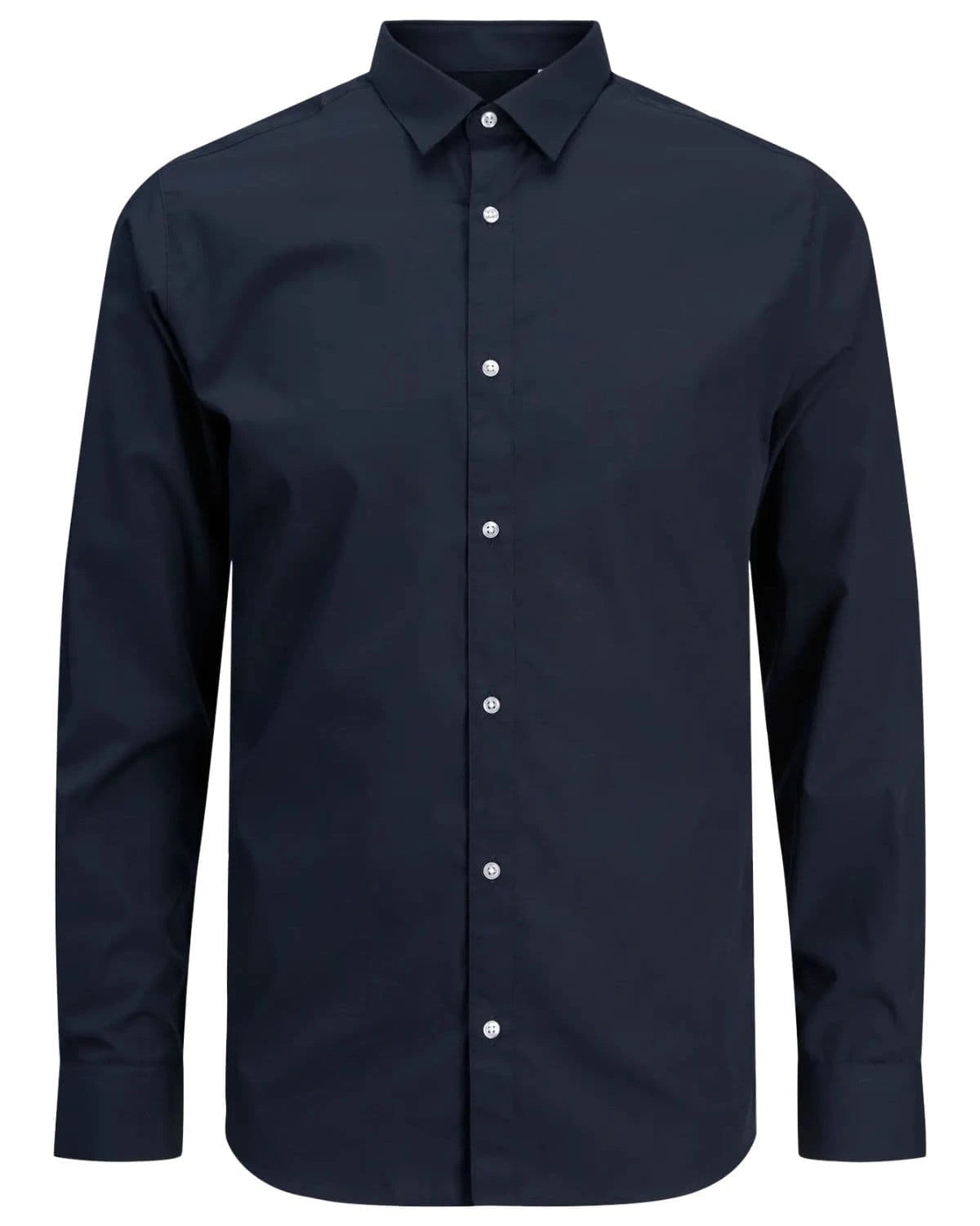 Velká hladká pánská košile s dlouhým rukávem Jack &amp; Jones 12200623 tmavě modrá