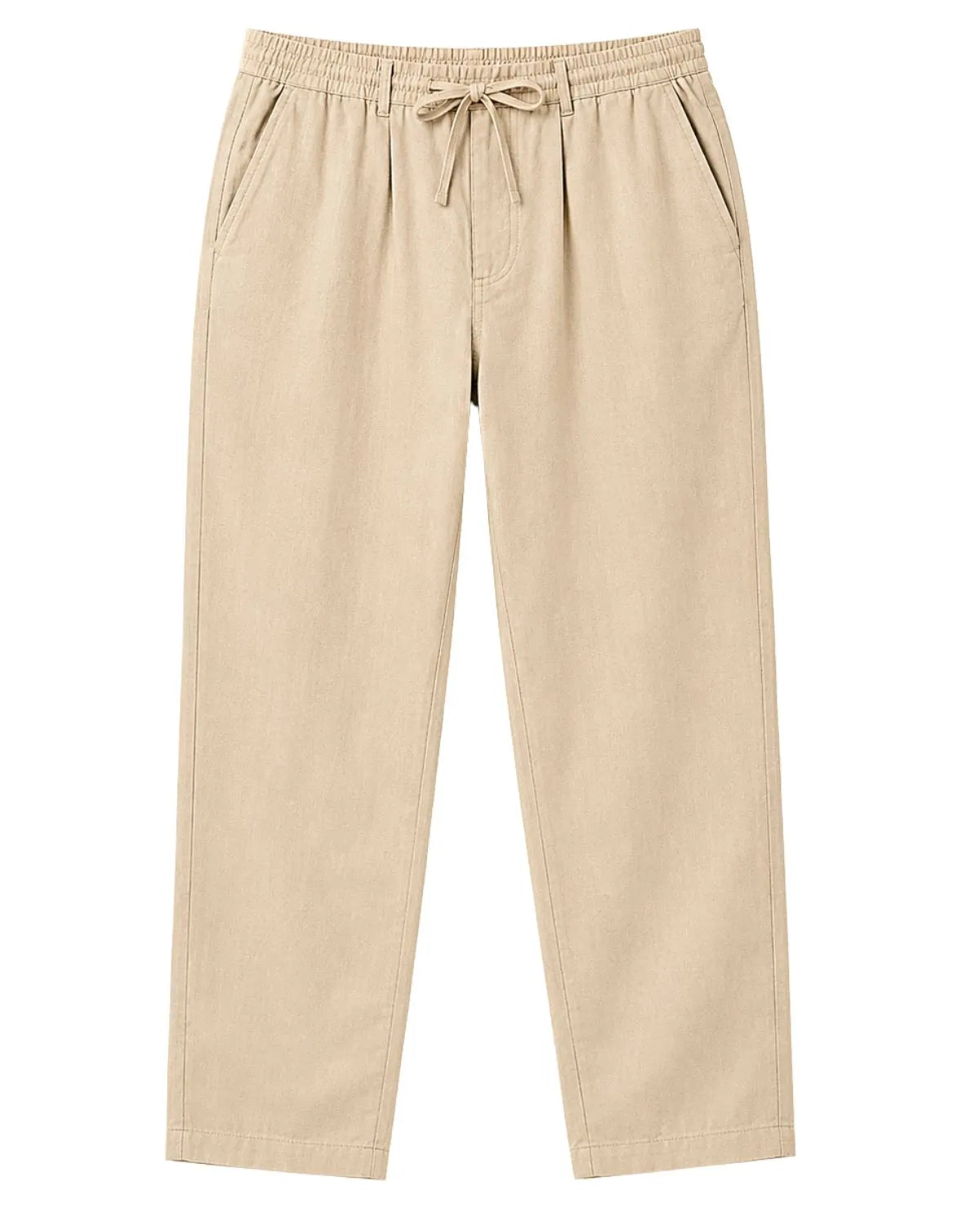 Velké pánské lněné chinos kalhoty Double Urban Outfitters CP-4104 béžové