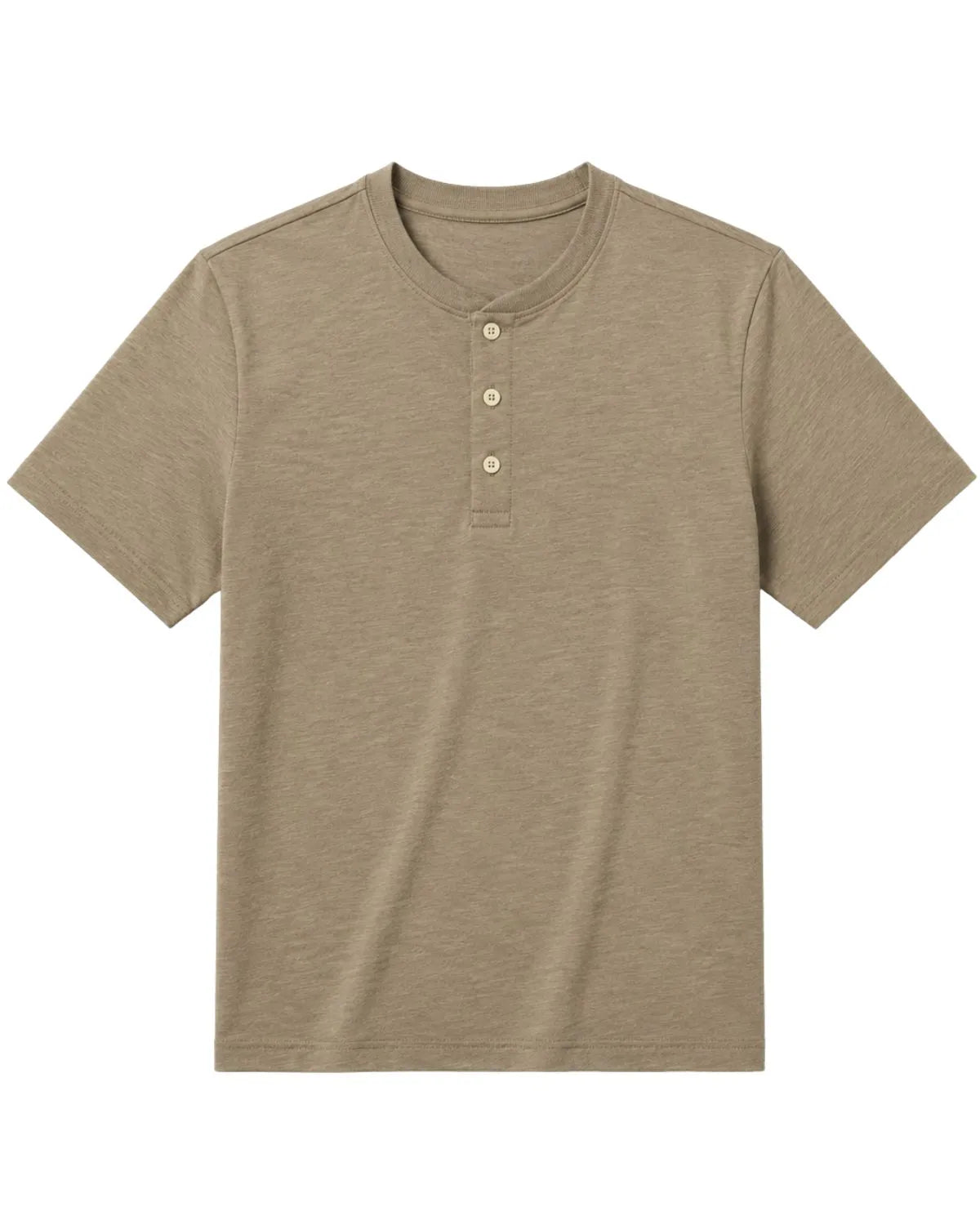 Velké pánské hladké tričko s knoflíky krátký rukáv t-shirt Double Urban Outfitters TS-9146 béžovo-šedé