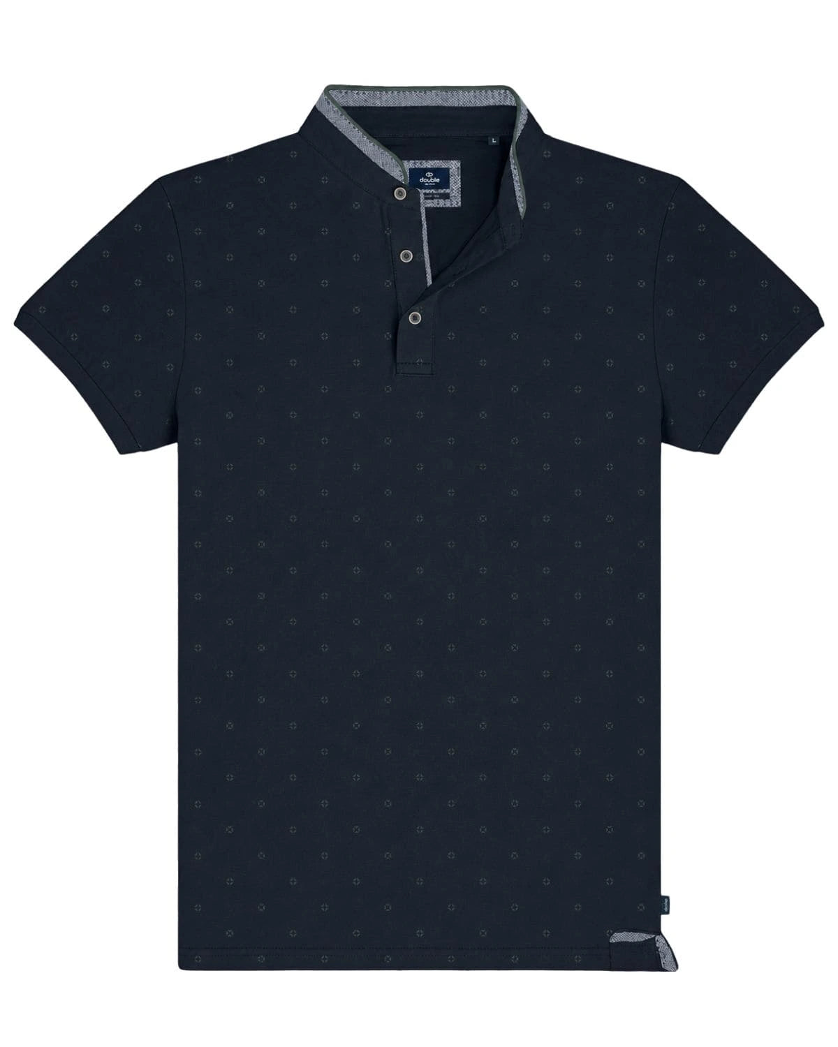 Velké pánské polo tričko se stojáčkem vzorované Double Urban Outfitters PS-3082 tmavě modré