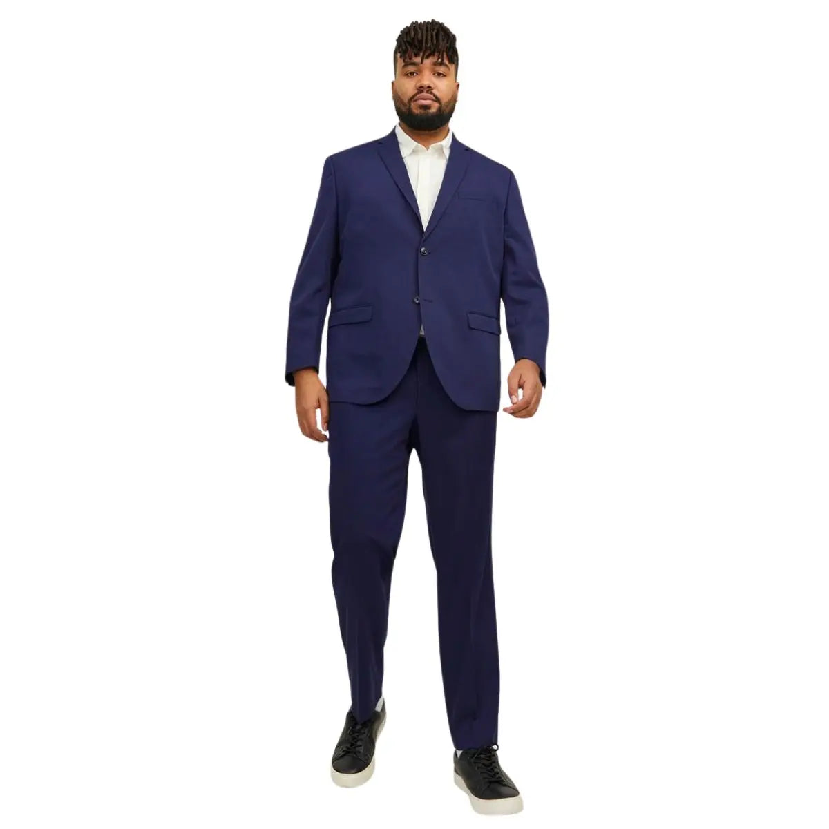 Velké pánské elegantní kalhoty Jack &amp; Jones 12202684 tmavě modré