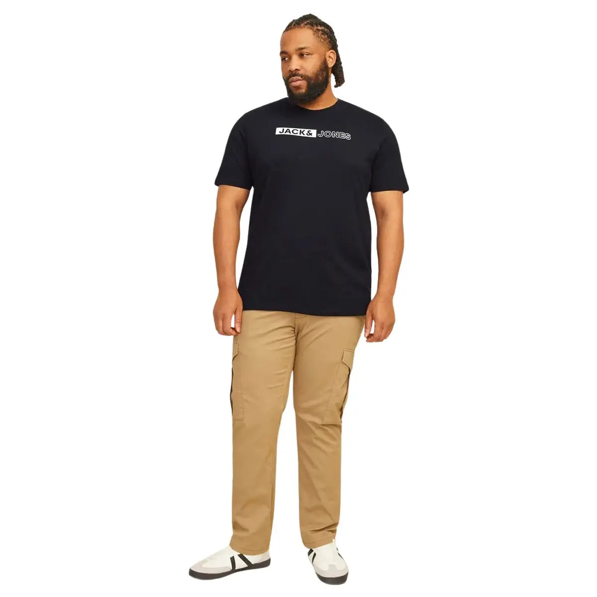 Velké pánské tričko s nápisy Jack &amp; Jones 12243630 černé