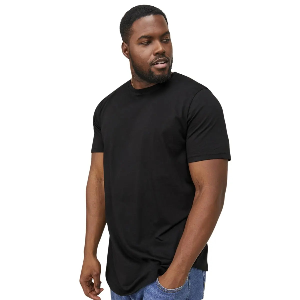 Velké pánské tričko s krátkým rukávem jednobarevné Jack &amp; Jones 12184933 černé