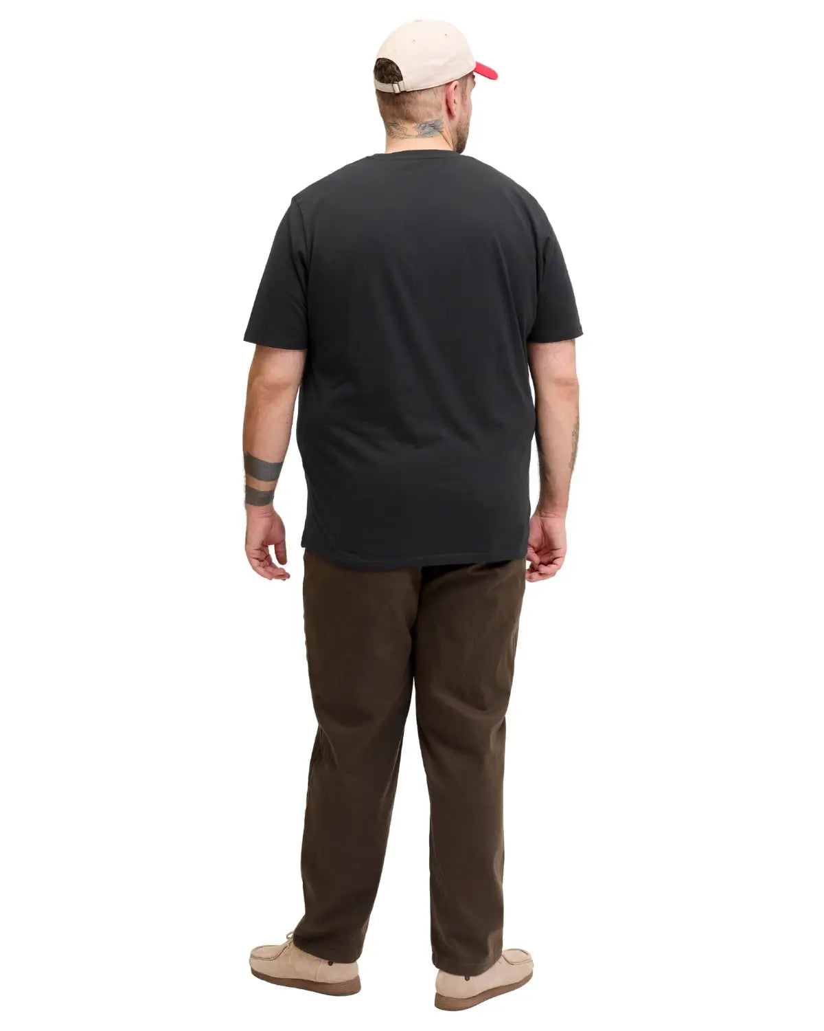 Velké pánské tričko s krátkým rukávem s jemným nápisem Jack &amp; Jones 12289683 černé