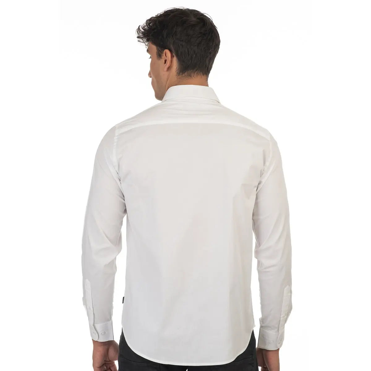 Duża męska koszula długi rękaw gładka elegancka Double Urban Outfitters GS-5039 biała
