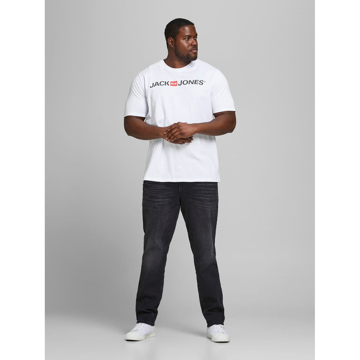 Pánské velké tričko Jack &amp; Jones 12184987 bílá