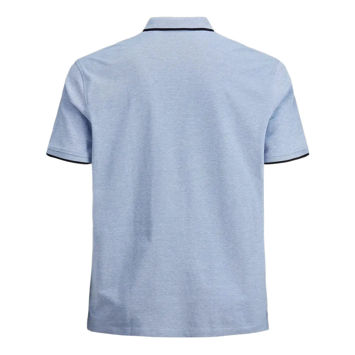 Duża męska polówka koszulka z kołnierzykiem Jack &amp; Jones 12143859 błękitna z czarną wstawką
