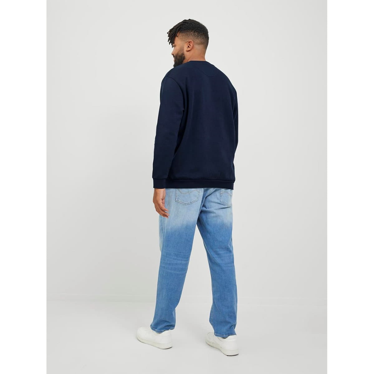 Jack &amp; Jones velká pánská mikina přes hlavu 12250594 tmavě modrá