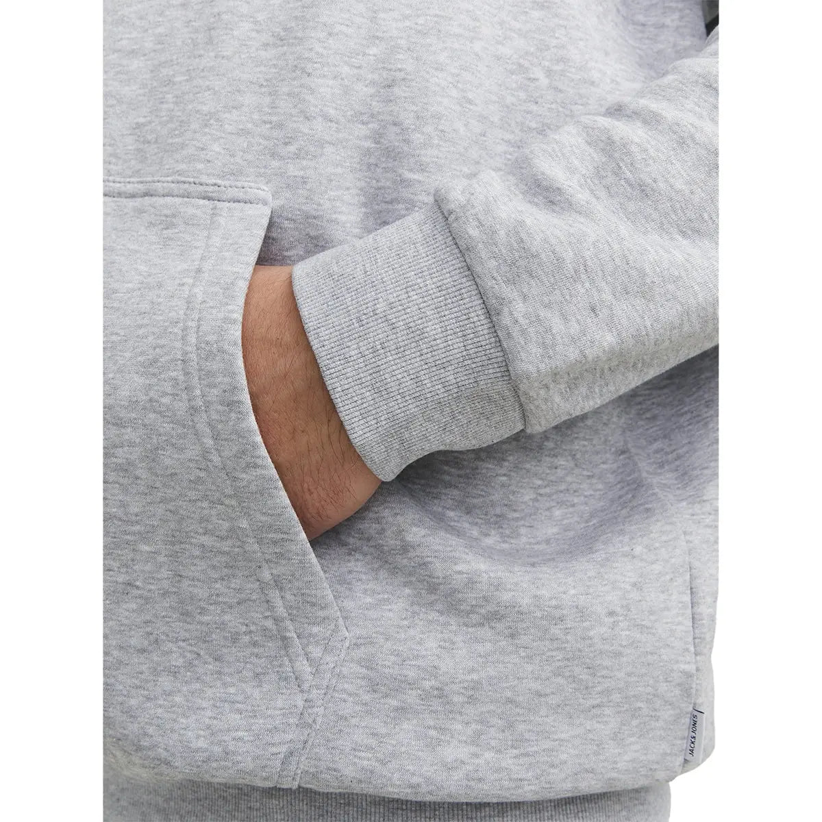 Duża męska bluza rozpinana z kapturem gładka Jack &amp; Jones 12250596 jasnoszara