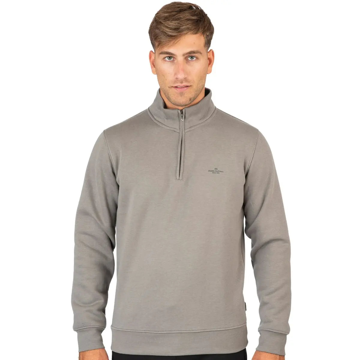 Velká pánská mikina se stojáčkem na krátký zip Double Urban Outfitters MTOP-1082 šedá