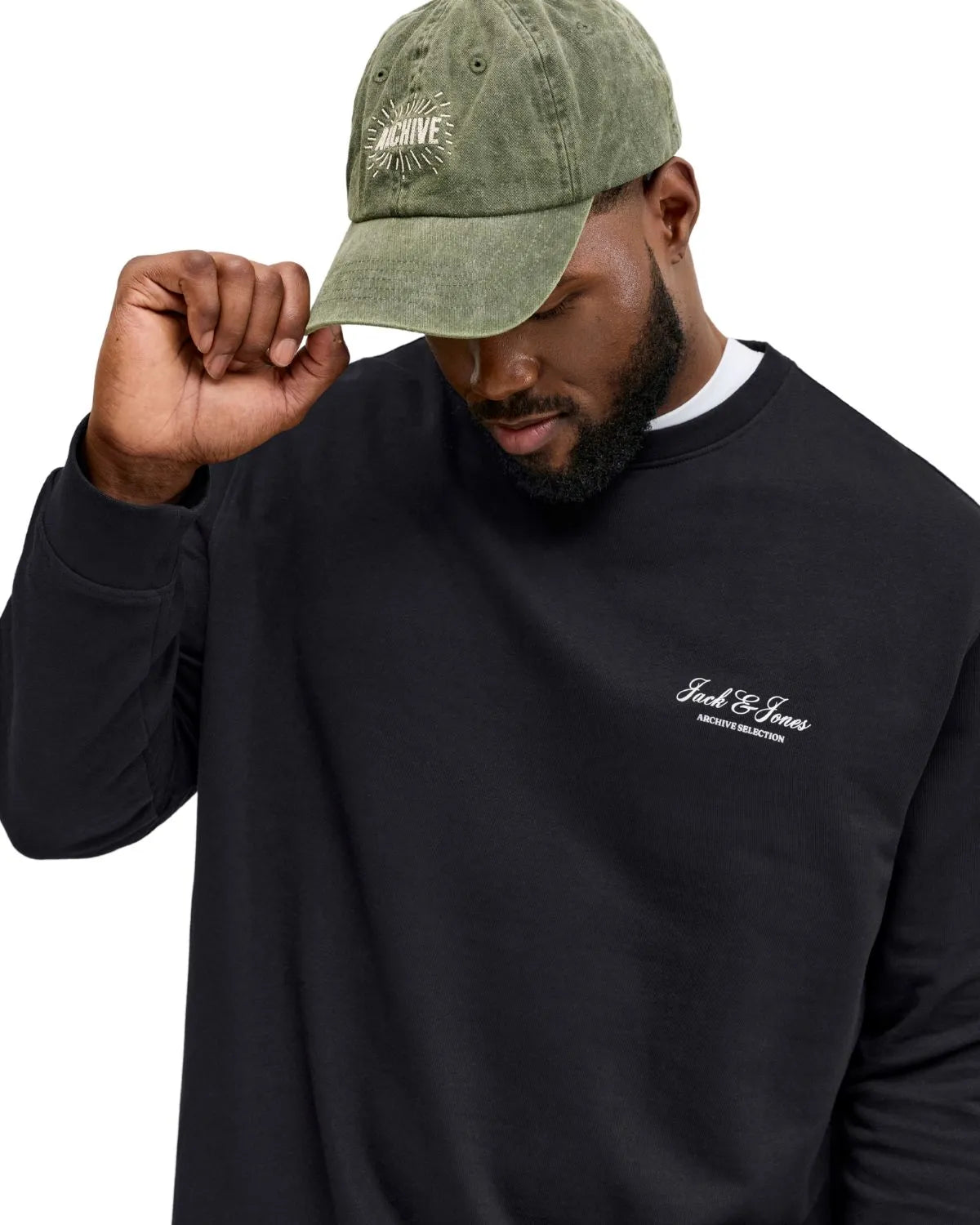 Velká pánská tenká mikina přes hlavu Jack &amp; Jones 12294579 černá