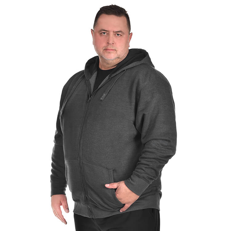 Pánská velká mikina na zip Kam 503H tmavě šedá