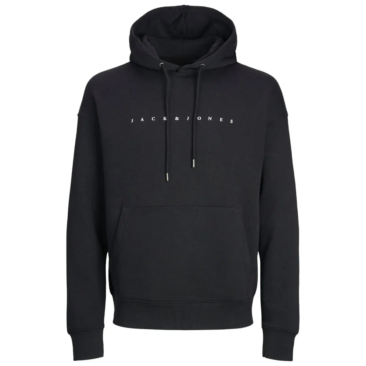 Velká pánská mikina přes hlavu s kapucí s nápisem Jack &amp; Jones 12243527 černá 