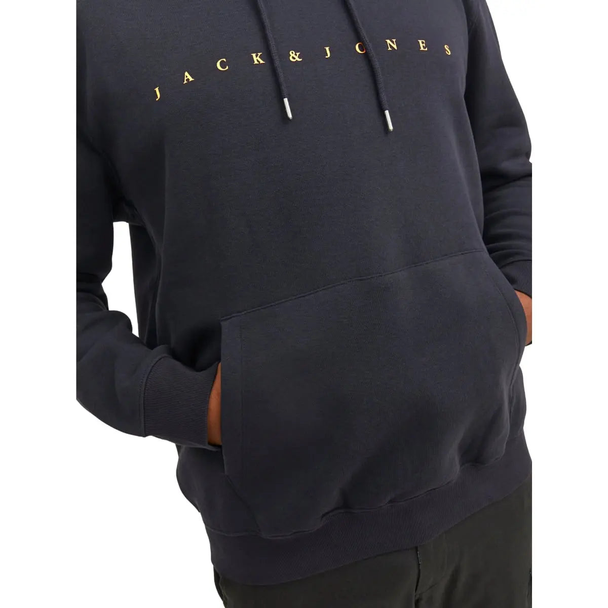 Duża męska bluza wkładana przez głowę z kapturem napis Jack &amp; Jones 12243527 granatowa
