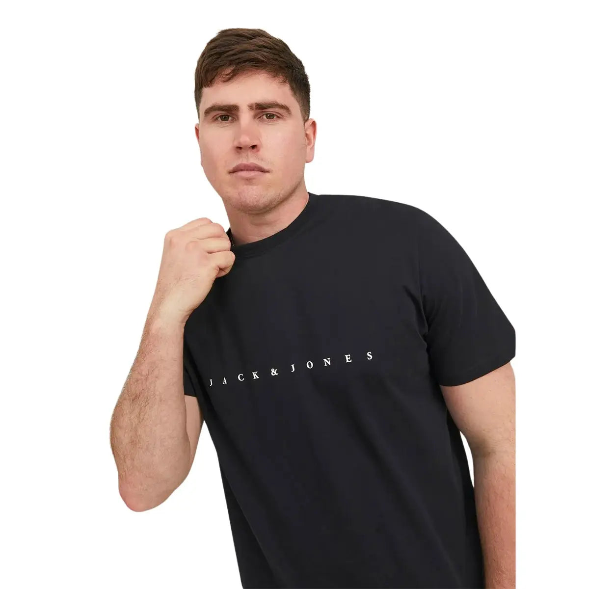 Pánské tričko s nápisy Jack &amp; Jones 12243625 černé