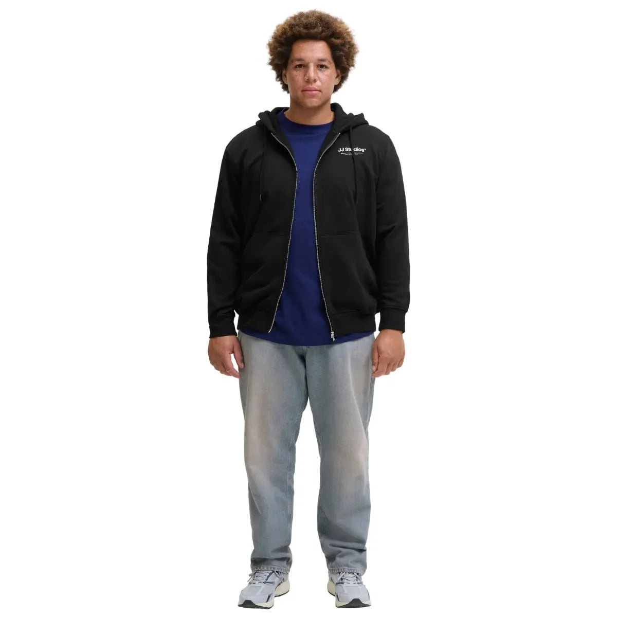 Velká pánská rozepínací mikina s kapucí Jack &amp; Jones 12279517 černá