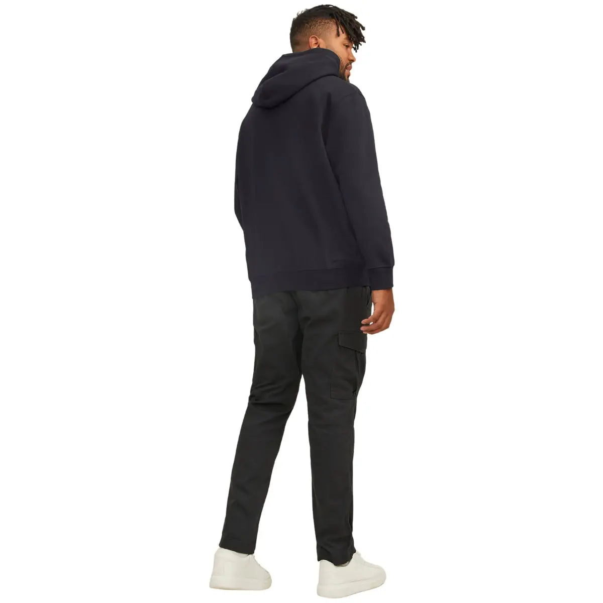 Velká pánská mikina přes hlavu s kapucí s nápisem Jack &amp; Jones 12243527 černá 