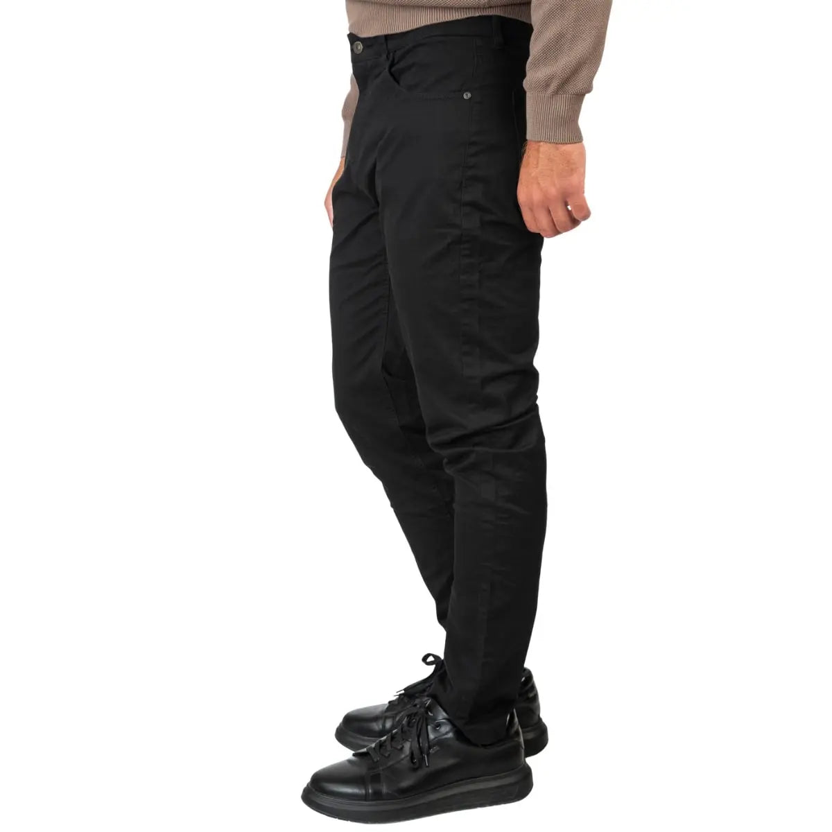 Velké pánské chinos kalhoty s rovnou nohavicí Double Urban Outfitters FP-4082 černé