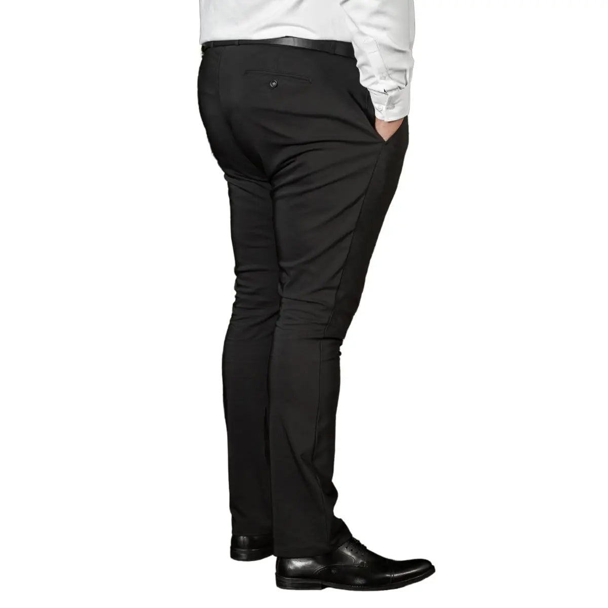 Pánské elegantní kalhoty Konik Olek 619 černé ve velkých velikostech