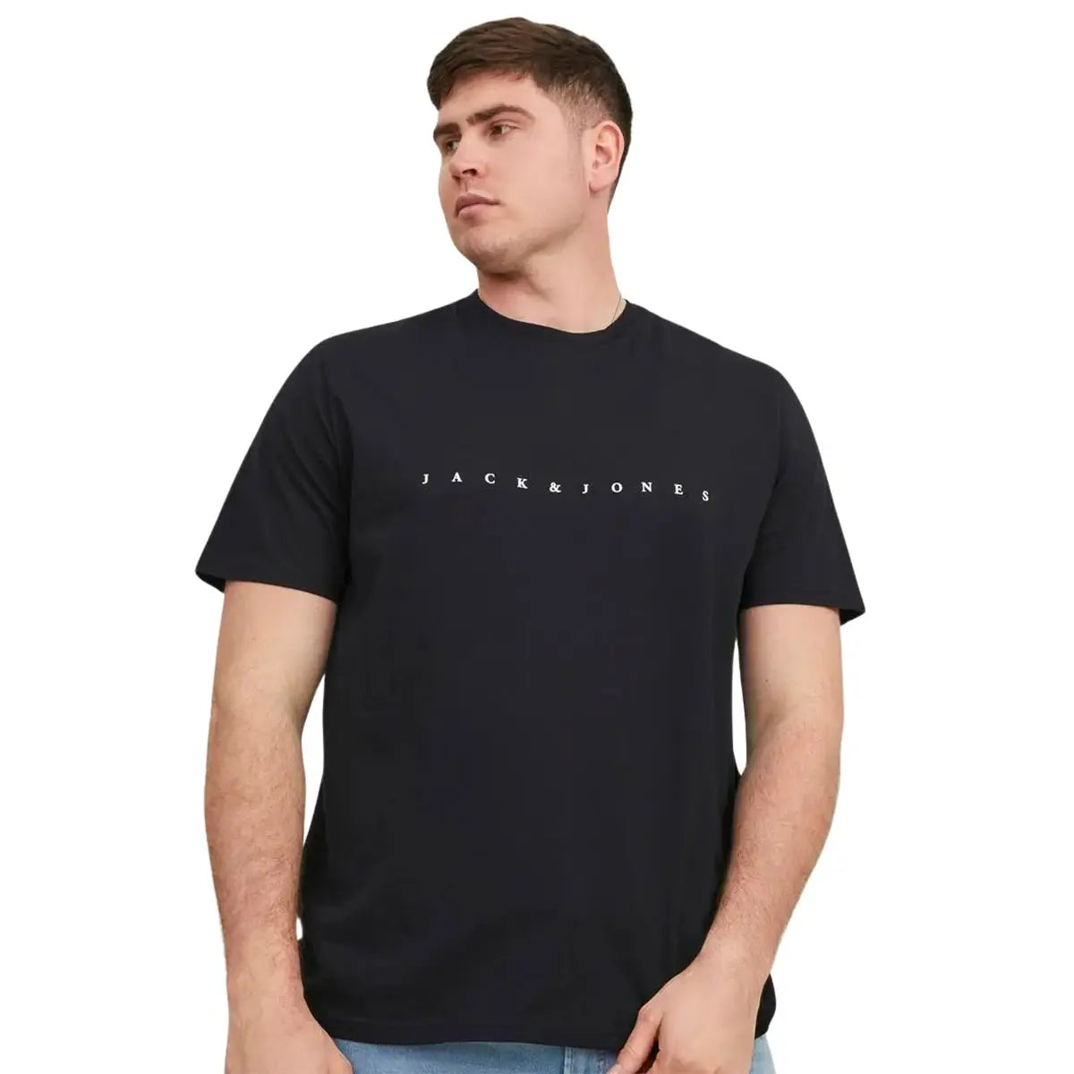 Pánské tričko s nápisy Jack &amp; Jones 12243625 černé