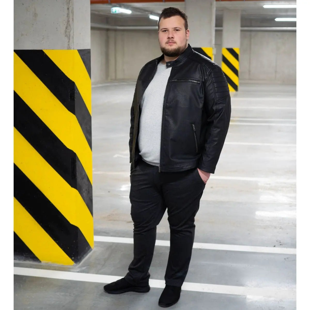 Pánská velká módní bunda Jack &amp; Jones 12172908 černá