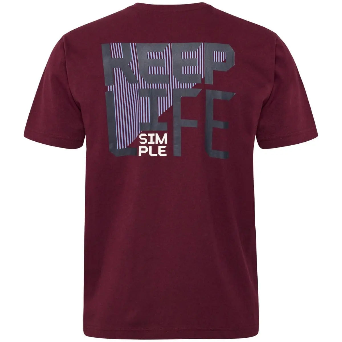 Duży męski t-shirt z krótkim rękawem North Latitude 53107-0380 bordowy