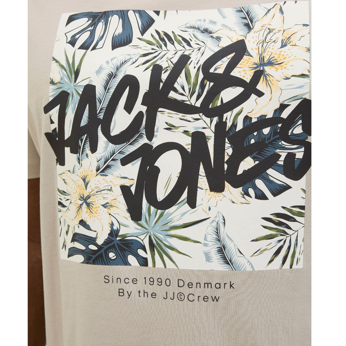 Velké pánské tričko s potiskem a nápisem Jack &amp; Jones 12275757 béžová