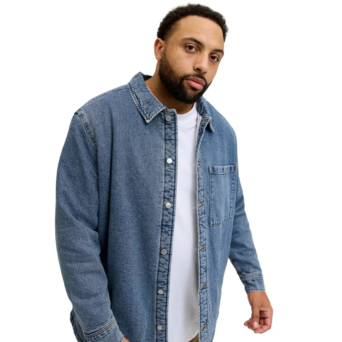 Velká pánská zateplená džínová bunda Jack &amp; Jones 12286912 modrá