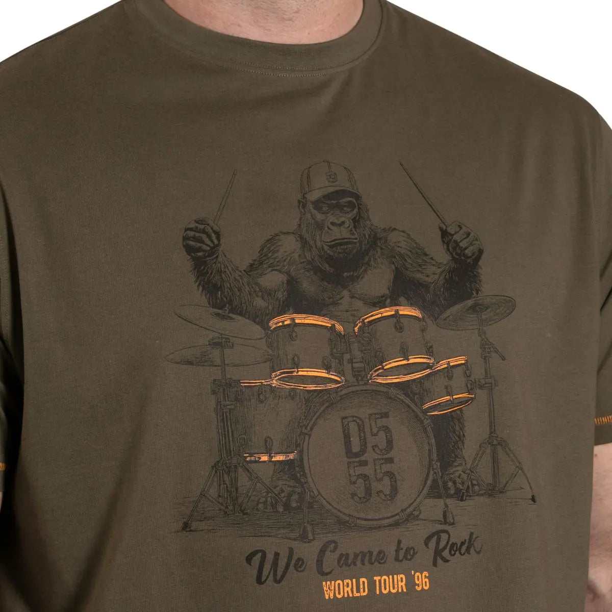 Duża męska koszulka t-shirt z nadrukiem Duke D555 Stockton khaki