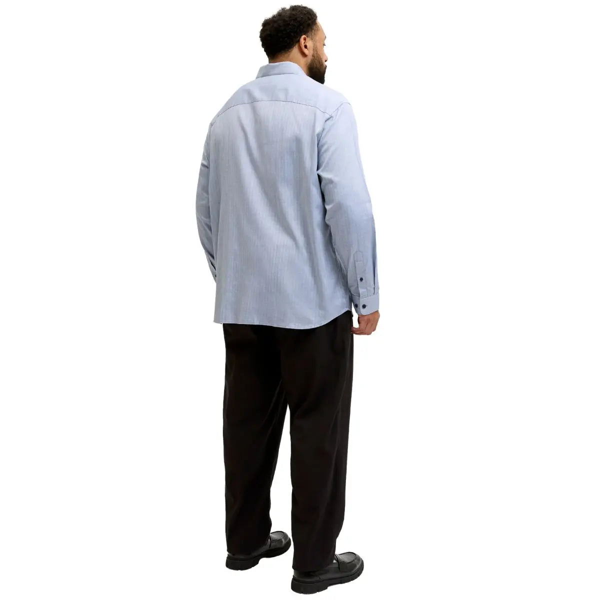 Velká pánská pruhovaná košile s dlouhým rukávem Jack &amp; Jones 12292159 blankytná