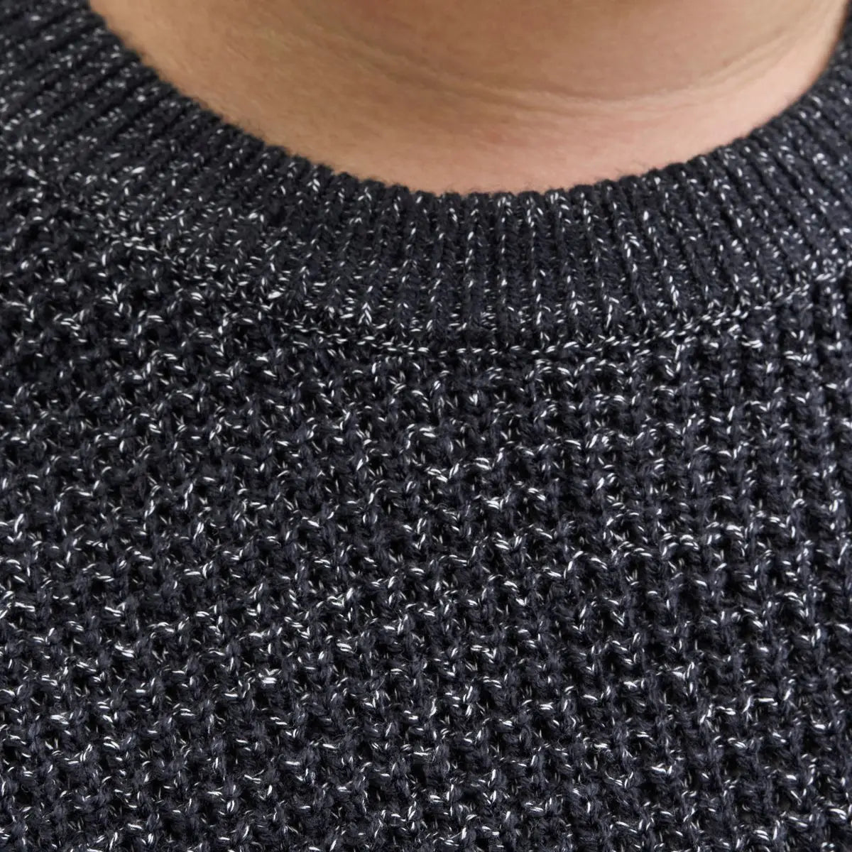 Velký pánský svetr přes hlavu Jack &amp; Jones 12287722 tmavě modrý melírovaný