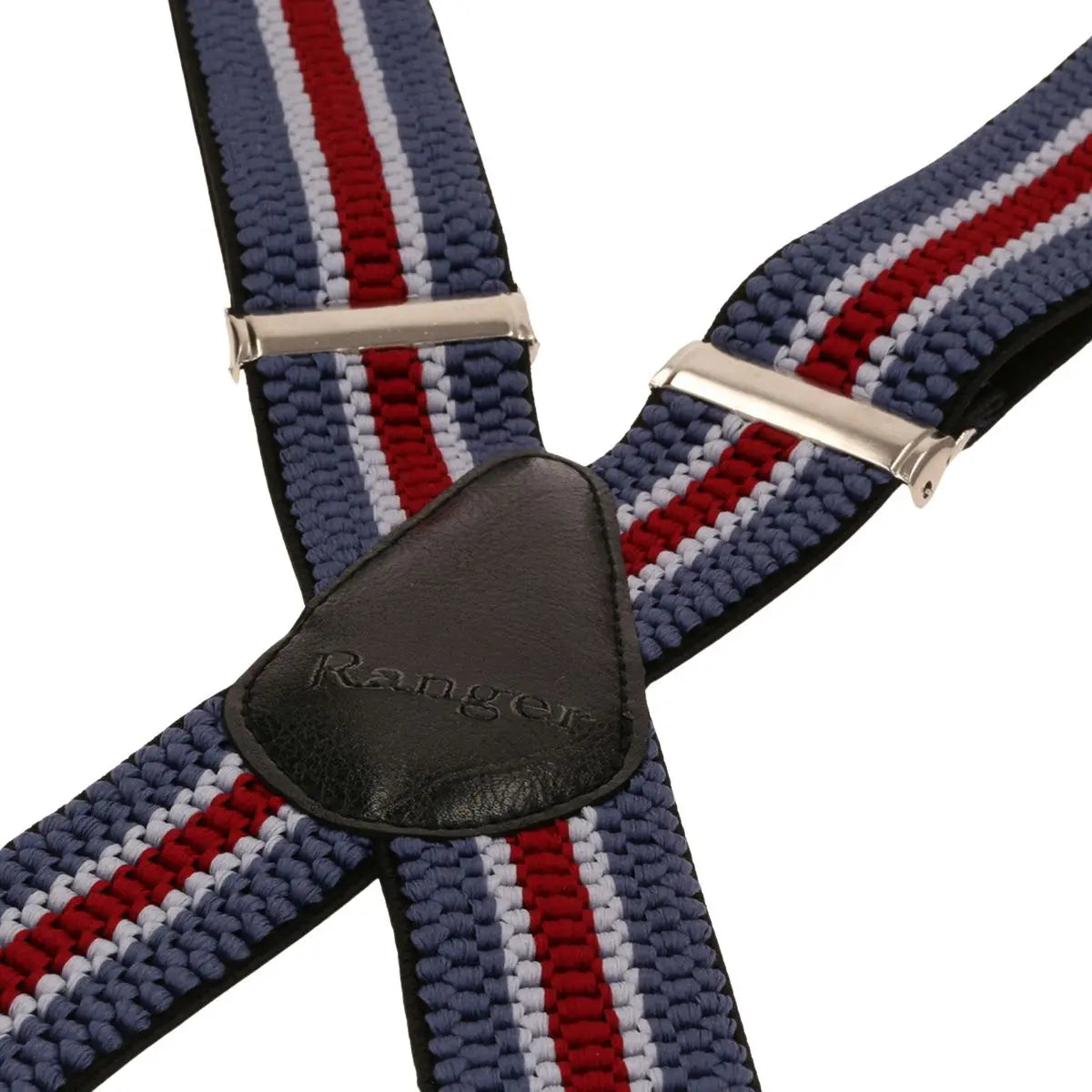 Duże męskie szelki X Ranger 4cm DJ40-043 niebiesko-szaro-bordowe