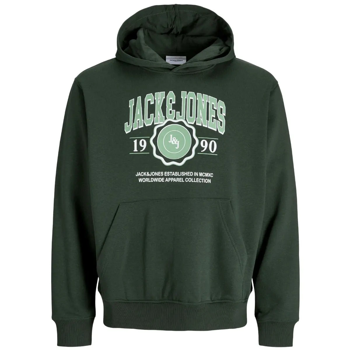 Pánská velká mikina přes hlavu Jack &amp; Jones 12279622 zelená