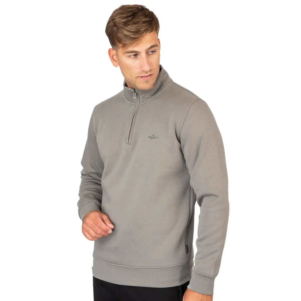 Velká pánská mikina se stojáčkem na krátký zip Double Urban Outfitters MTOP-1082 šedá