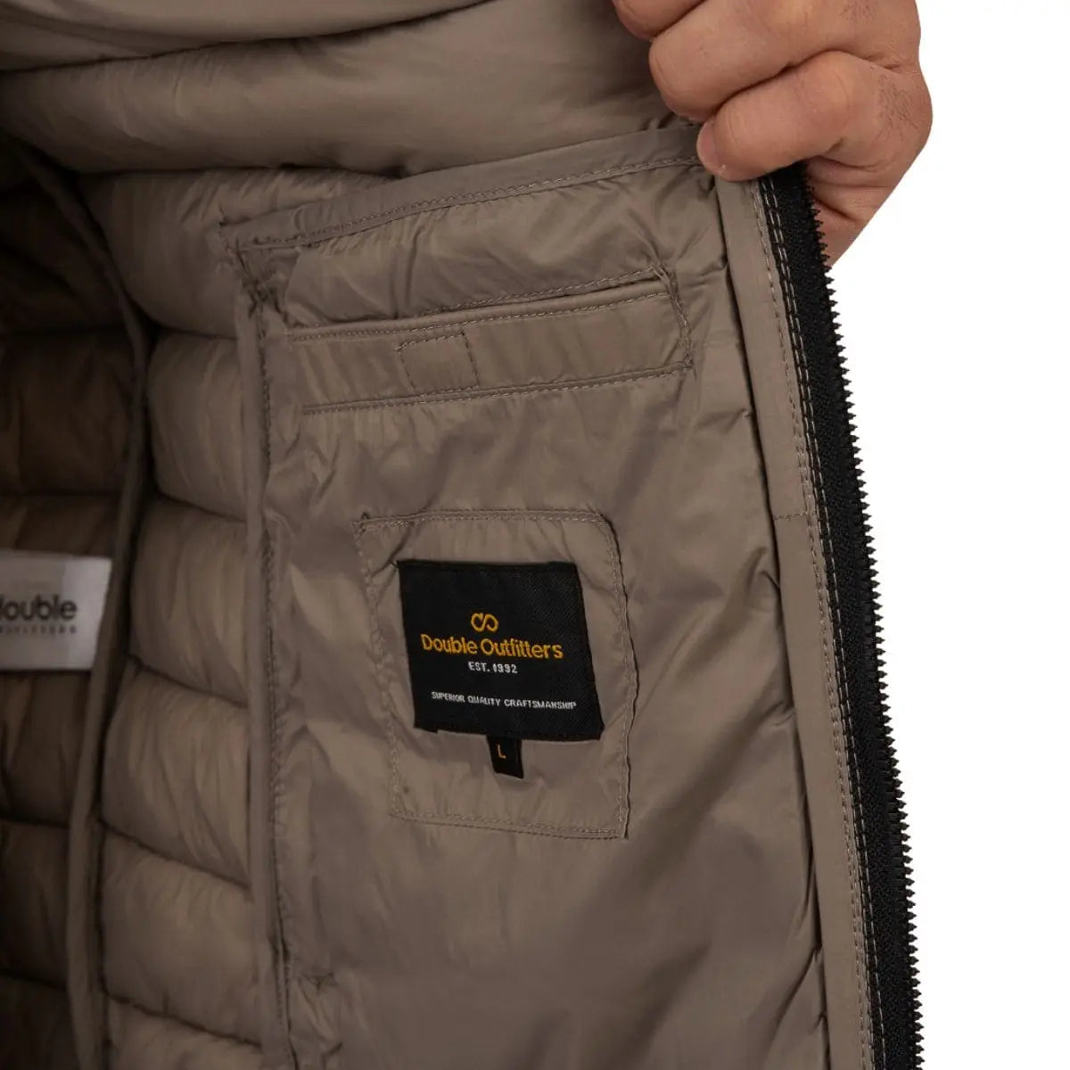 Velká pánská prošívaná vesta  Double Urban Outfitters SMJK-2033 béžová