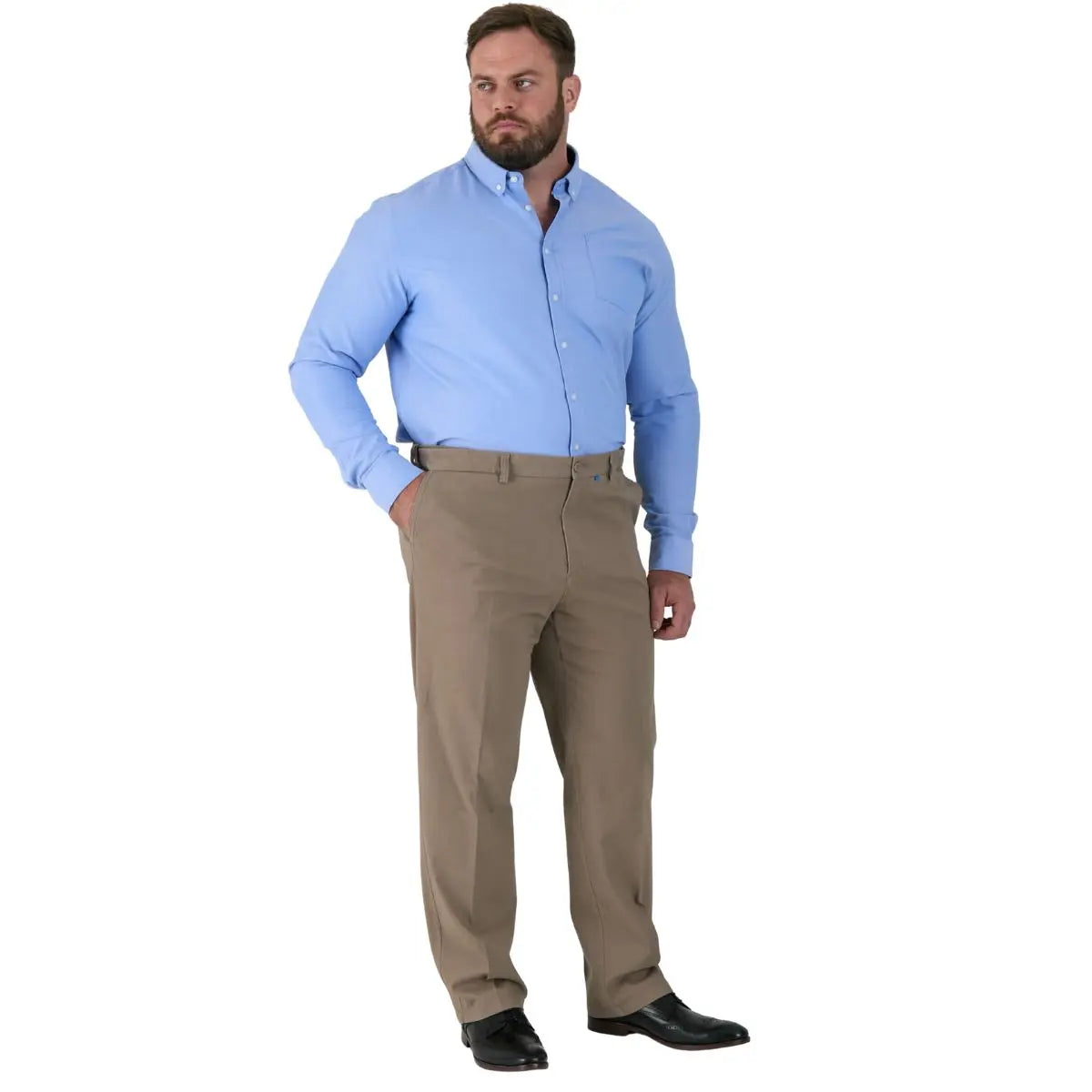 Pánské velké chinos kalhoty Duke D555 Bruno béžové kalhoty