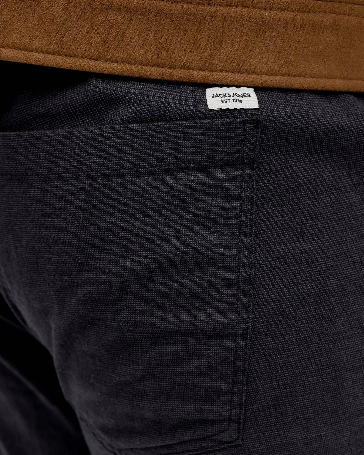 Pánské velké chino kalhoty s lnem Jack &amp; Jones 12294266 černé