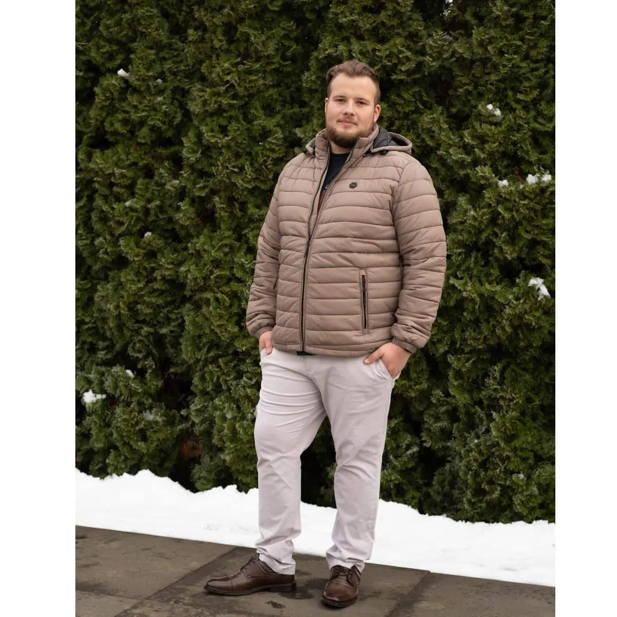 Duże męskie spodnie chinosy Jack &amp; Jones 12275893 beżowe