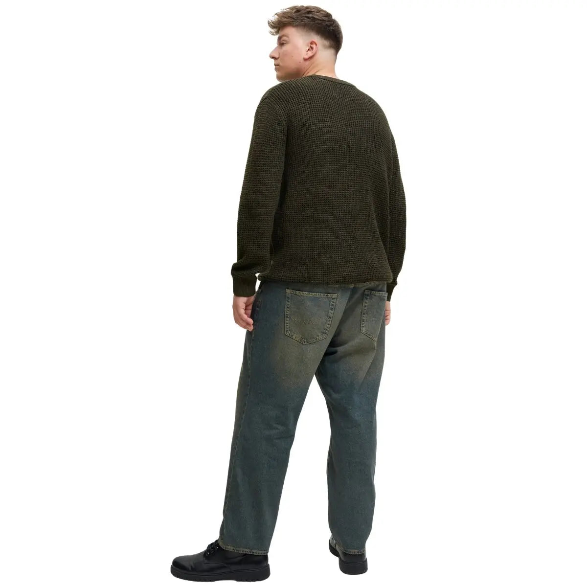 Velký pánský svetr přes hlavu Jack &amp; Jones 12287722 tmavě zelený