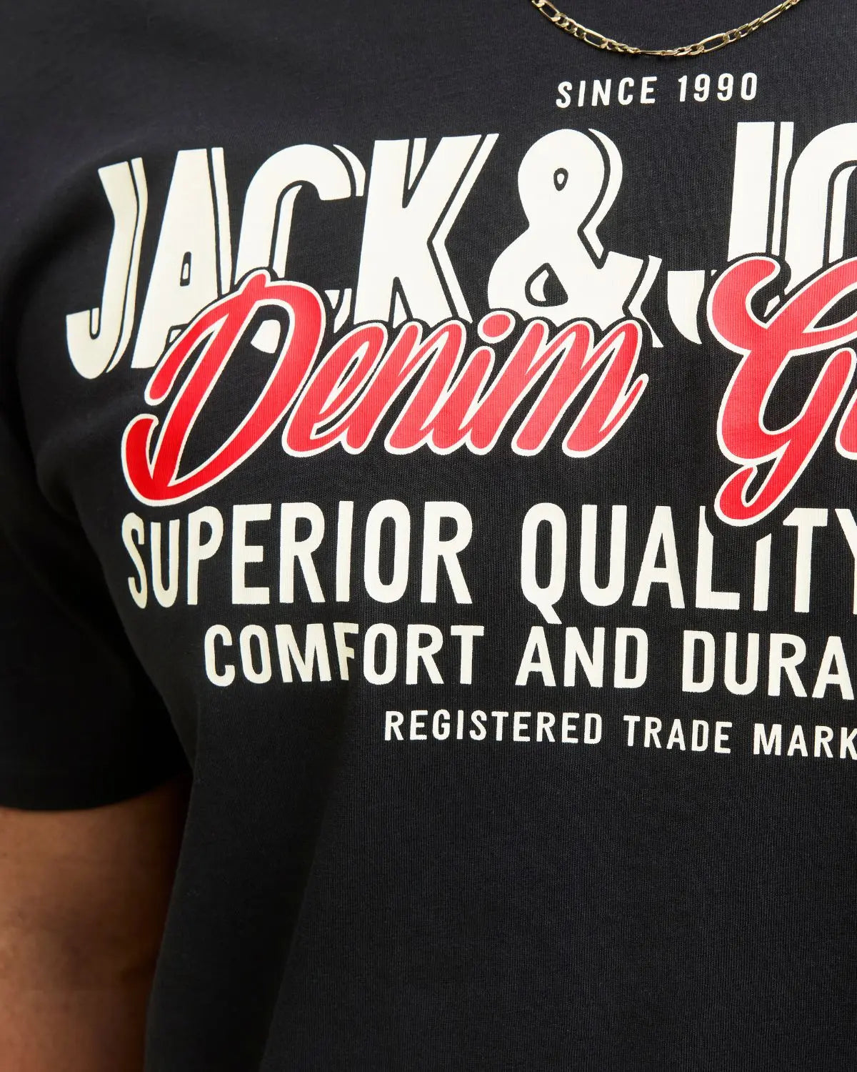 Pánské velké tričko s potiskem Jack &amp; Jones 12284905 černé