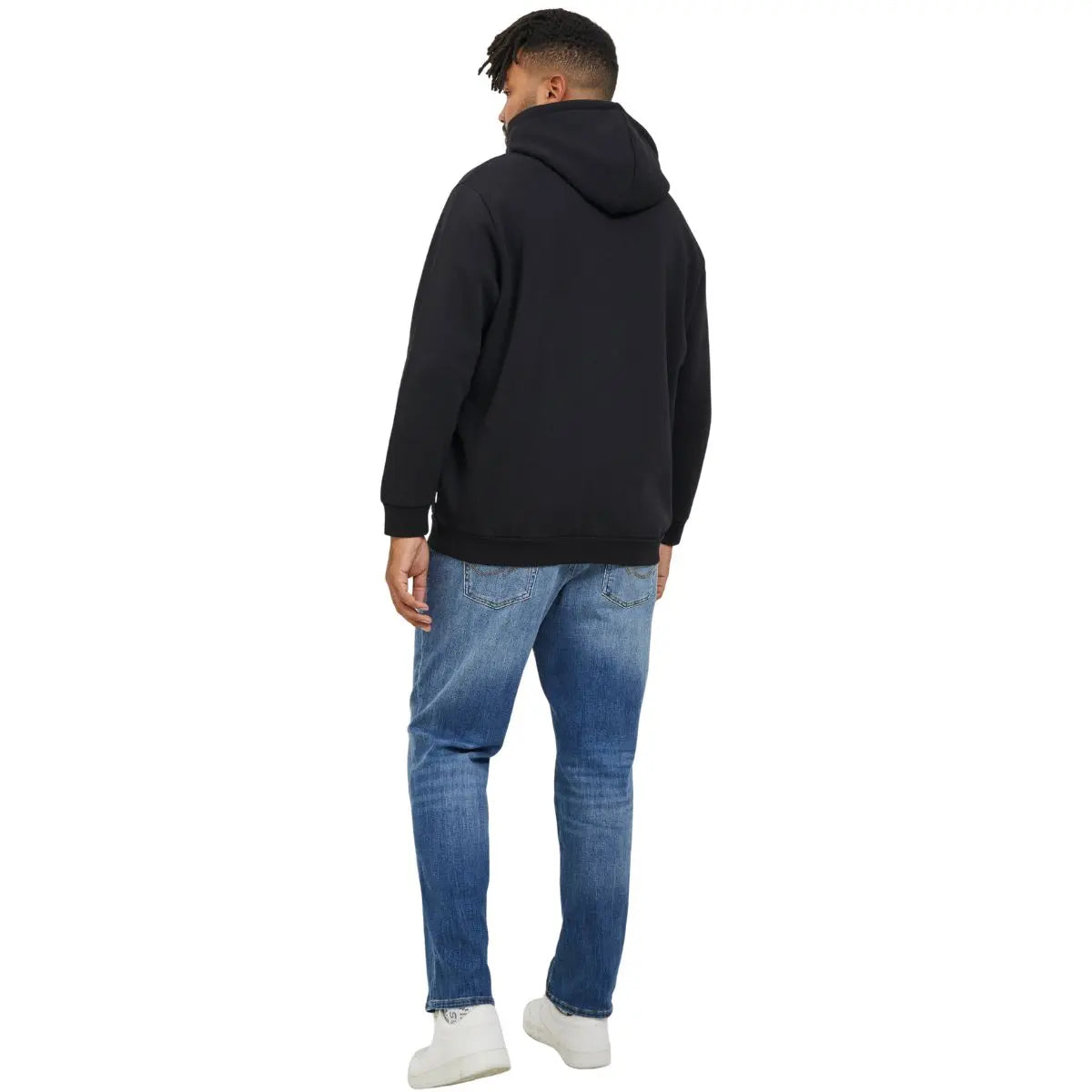 Duża męska bluza wkładana przez głowę z kapturem Jack &amp; Jones 12250595 czarna