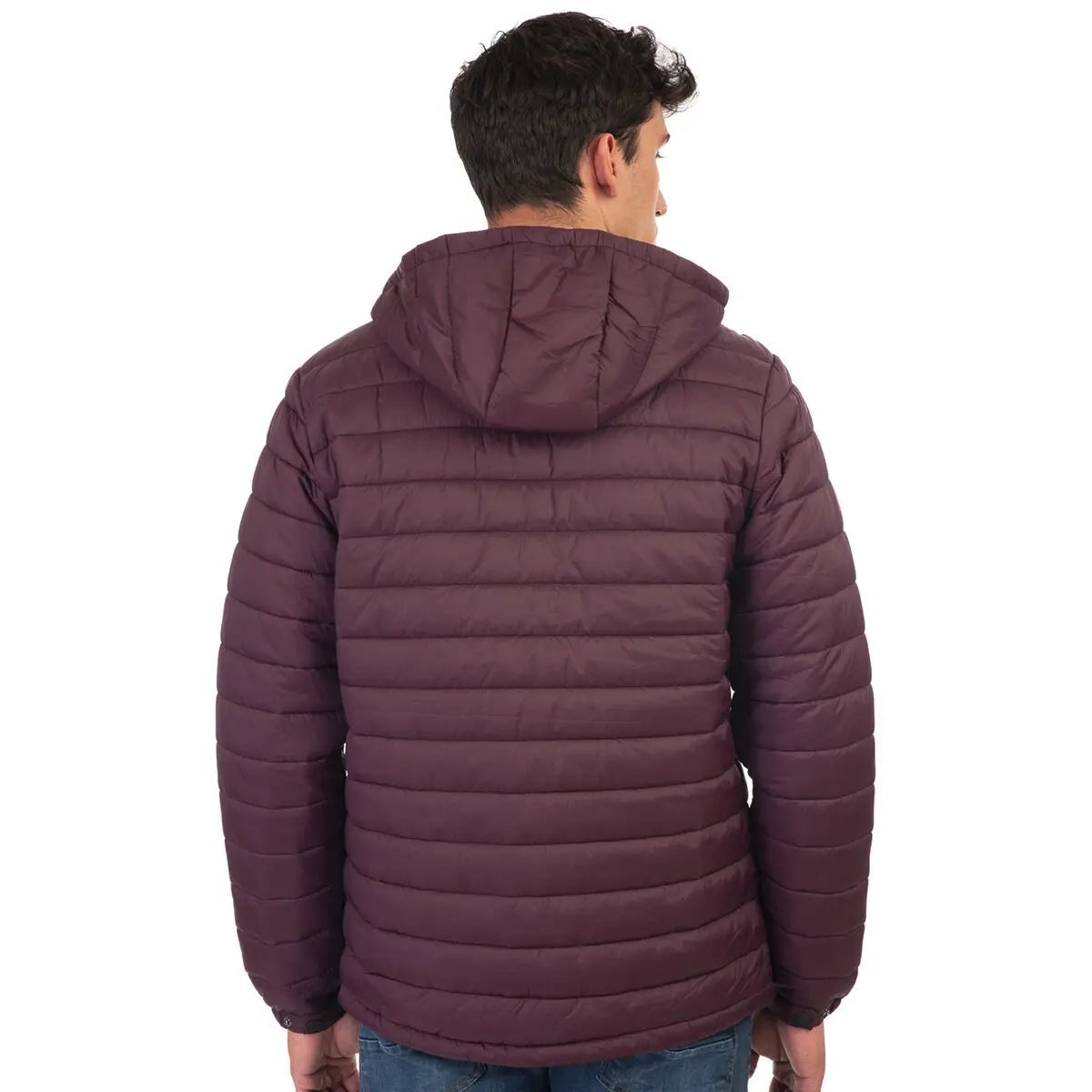 Velká pánská prošívaná bunda s kapucí Double Urban Outfitters MJK-2000 fialová