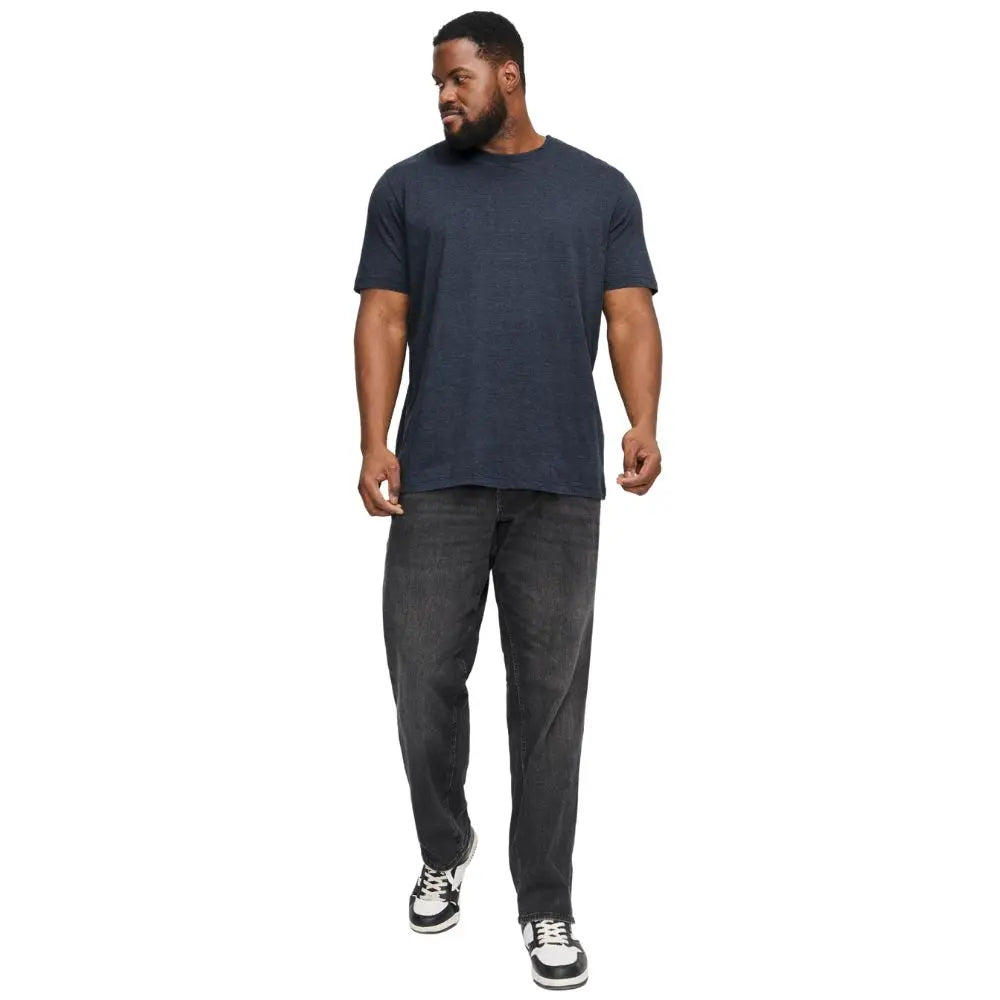 Velké pánské tričko s krátkým rukávem hladké Jack &amp; Jones 12229640 tmavě modré