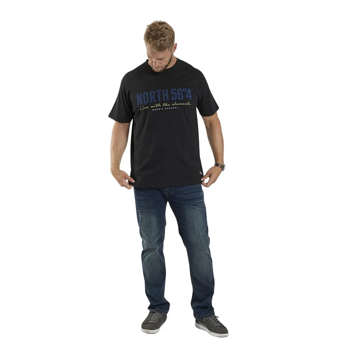 Duży męski t-shirt North 56°4 99865-0099 czarny