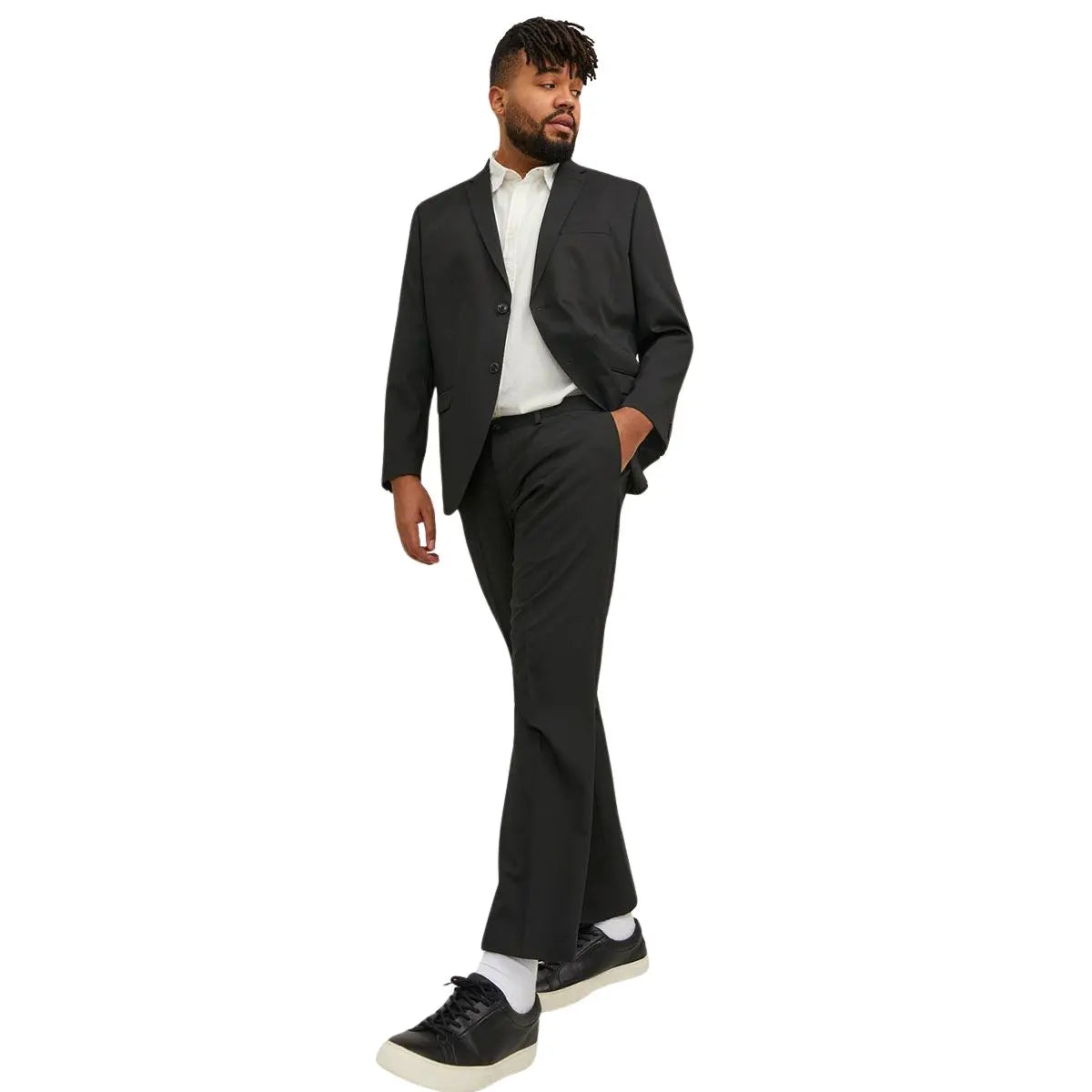 Velké pánské elegantní kalhoty Jack &amp; Jones 12202684 černé