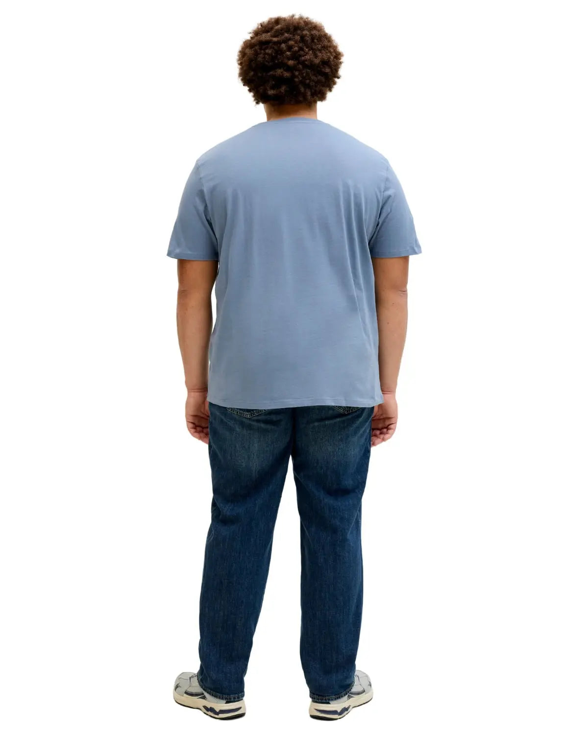 Velké pánské tričko s krátkým rukávem s jemným nápisem Jack &amp; Jones 12289683 světle modré