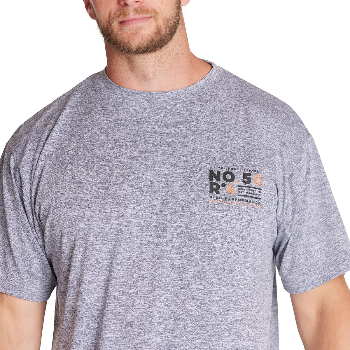 Duży męski gładki t-shirt koszulka z krótkim rękawem North 56°4 31145B szara