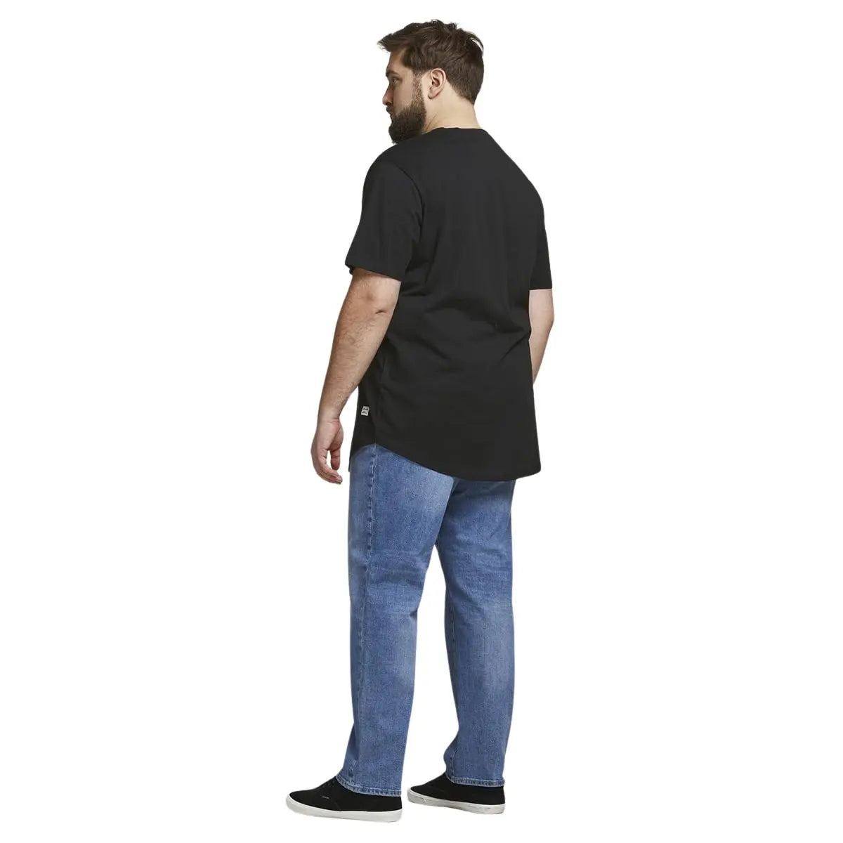 Velké pánské tričko s krátkým rukávem jednobarevné Jack &amp; Jones 12184933 černé