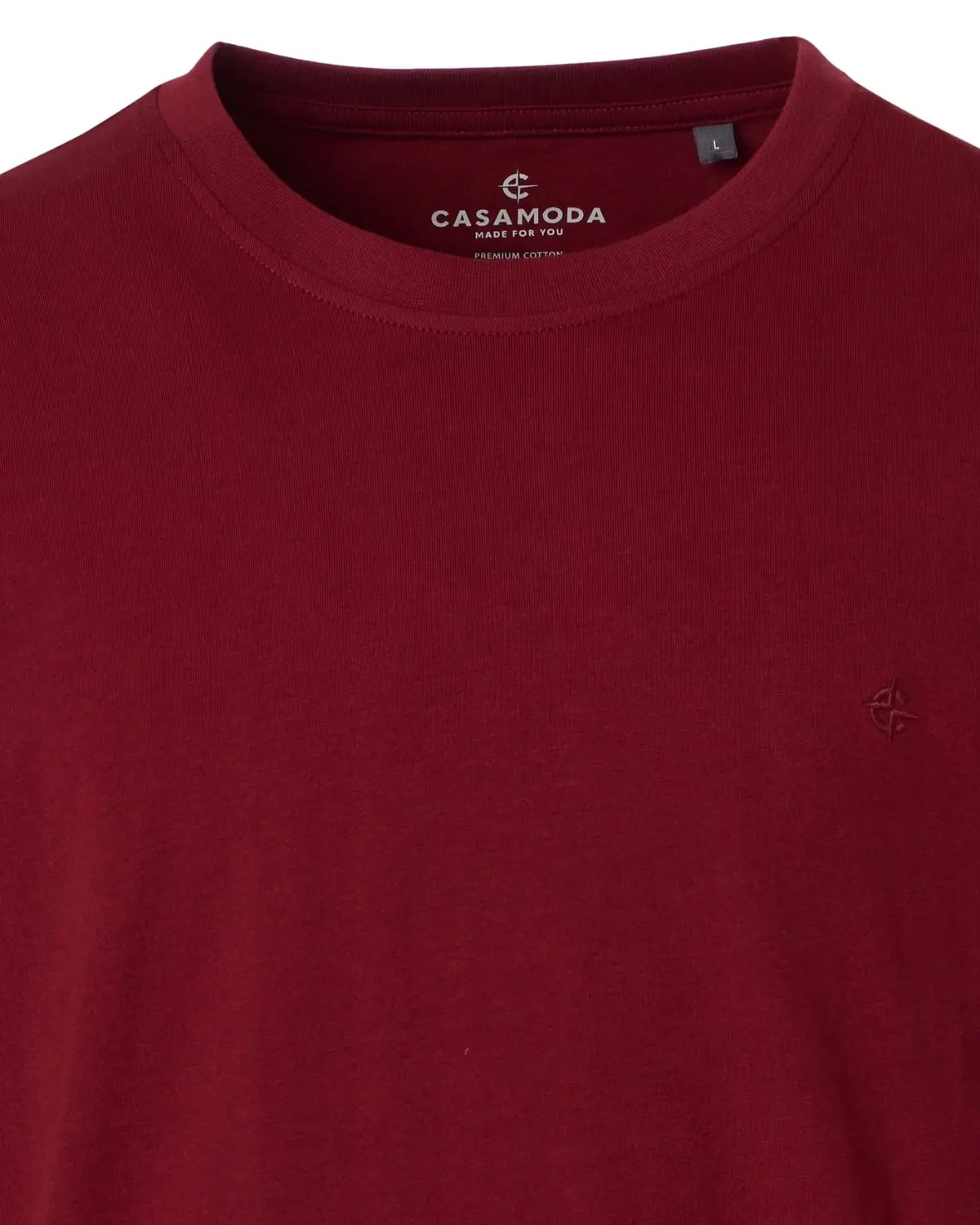 Duża męska koszulka gładka t-shirt Casa Moda 4200-401 głęboka czerwień